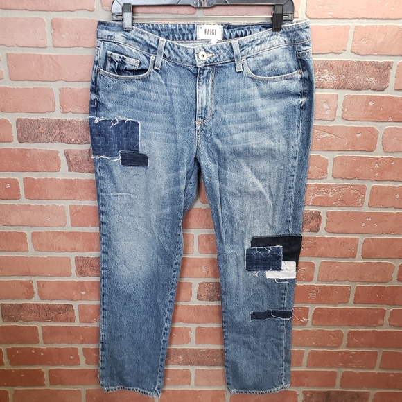 Paige Porter Boyfriend Patchwork Jeans 